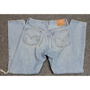 Levis 501 Jeans Womens 26x28 Blue Distressed Button Fly Y2K Western Cowgirl